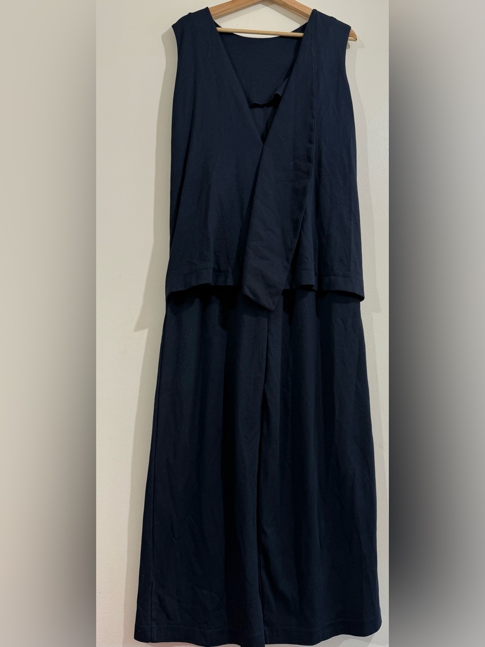 COS Navy Sleeveless V-Neck Jumpsuit